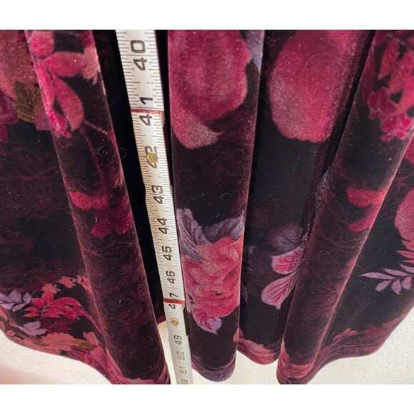 Coldwater Creek Women's Velvet Dark Floral Modest Holiday Dress Purple Size 12 - Picture 13 of 13